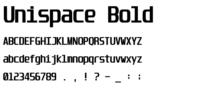 Unispace Bold font